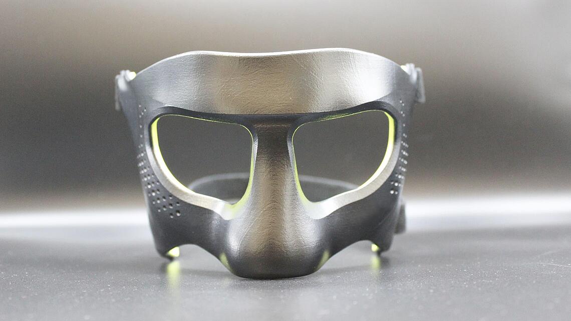 Gesichtsmaske aus dem 3D-Drucker zum Schutz und zur Stabilität nach bspw. Nasenbeinbruch