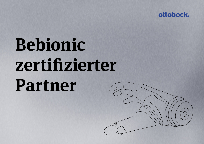 Bebionic-zertifizierter Partner von Ottobock digitaler Nachweis als Bebionic-zertifizierter Partner von Ottobock