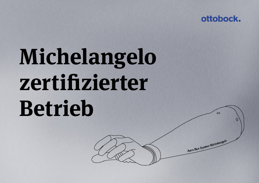 Michelangelo-zertifizierter Betrieb von Ottobock digitaler Nachweis als Michelangelo-zertifizierter Betrieb von Ottobock